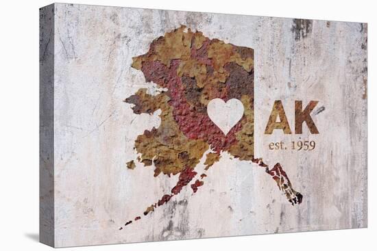 AK Rusty Cementwall Heart-Red Atlas Designs-Premier Image Canvas