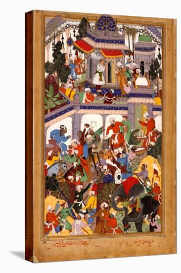 Akbar Visits the Shrine of Khwajah Mu'In Ad-Din Chishti at Ajmer, Ca 1590-Basawan-Premier Image Canvas