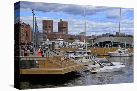 Aker Brygge and City Hall, Oslo, Norway, Scandinavia, Europe-Hans-Peter Merten-Premier Image Canvas