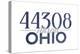 Akron, Ohio - 44308 Zip Code (Blue)-Lantern Press-Stretched Canvas