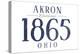 Akron, Ohio - Established Date (Blue)-Lantern Press-Stretched Canvas