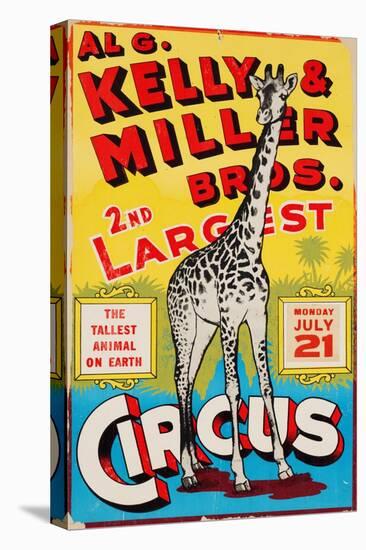 "Al G. Kelly & Miller Bros. 2nd Largest Circus: the Tallest Animal on Earth", Circa 1941-null-Premier Image Canvas