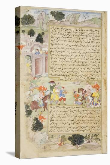 Al-Mu'Tazz Sends Gifts to Abdulla Ibn Abdulla, from the Tarikh-I Alfi Manuscript, C.1592-94-null-Premier Image Canvas