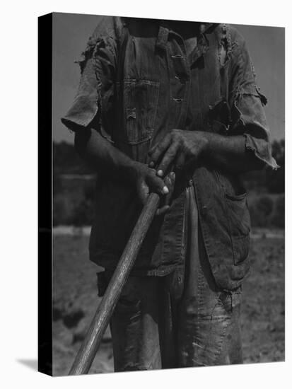 Alabama African American Tenant Farmer Holding a Hoe, June 1936-Dorothea Lange-Stretched Canvas
