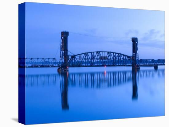 Alabama, Decatur, Old Southern Railway Bridge, Lift Bridge, Tennessee River, Dawn, Blue, USA-John Coletti-Premier Image Canvas