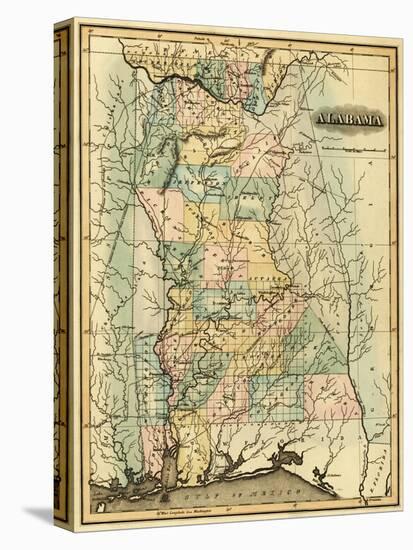 Alabama - Panoramic Map - Alabama-Lantern Press-Stretched Canvas