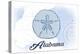 Alabama - Sand Dollar - Blue - Coastal Icon-Lantern Press-Stretched Canvas