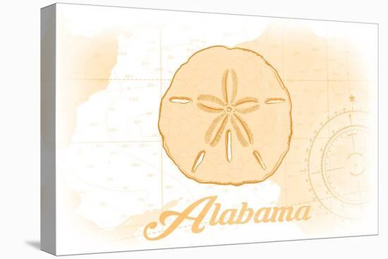 Alabama - Sand Dollar - Yellow - Coastal Icon-Lantern Press-Stretched Canvas