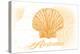 Alabama - Scallop Shell - Yellow - Coastal Icon-Lantern Press-Stretched Canvas