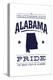 Alabama State Pride - Blue on White-Lantern Press-Stretched Canvas