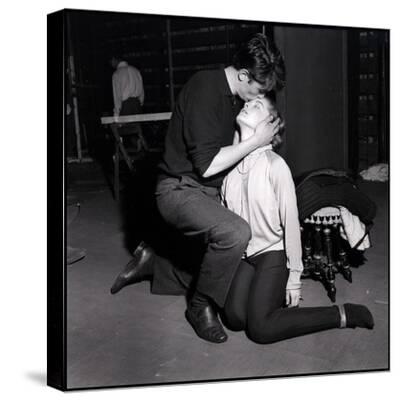 Alain Delon and Romy Schneider Kissing' Photographic Print - Marcel Begoin  | Art.com