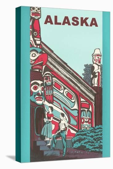 Alaska Building with Tlingit Motifs-null-Stretched Canvas