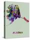 Alaska Color Splatter Map-NaxArt-Stretched Canvas