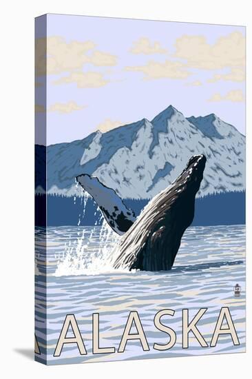 Alaska - Humpback Whale-Lantern Press-Stretched Canvas