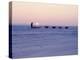 Alaska: Native Alaskan Moving on a Dog-Sled over the Ice, with the Midnight Sun in the Background-Ralph Crane-Premier Image Canvas