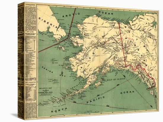 Alaska - Panoramic State Map-Lantern Press-Stretched Canvas