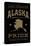 Alaska State Pride - Gold on Black-Lantern Press-Stretched Canvas