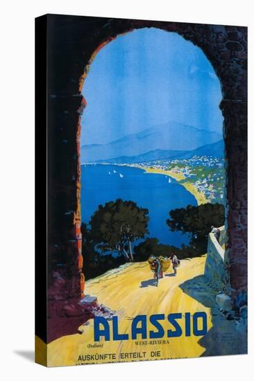 Alassio, Italy - West Italian Riviera Travel Poster - Alassio, Italy-Lantern Press-Stretched Canvas