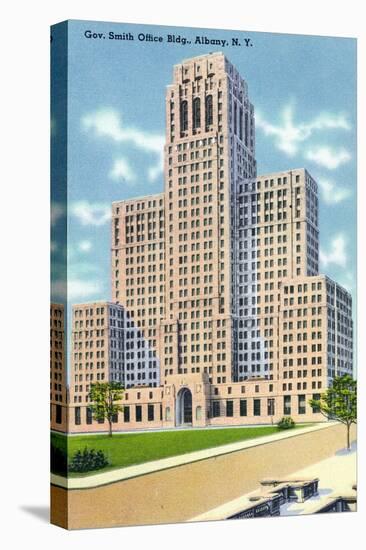 Albany, New York - Exterior View of the Gov Smith Office Building-Lantern Press-Stretched Canvas