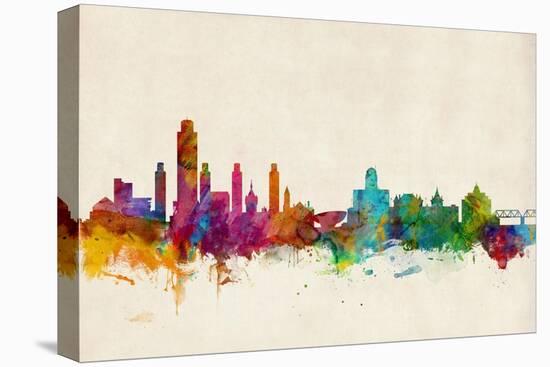 Albany New York Skyline-Michael Tompsett-Stretched Canvas