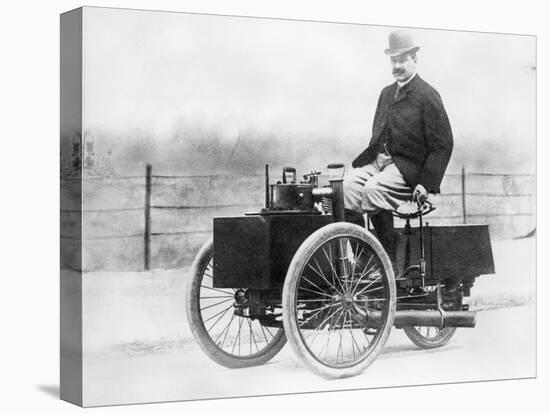 Albert De Dion on a Steam Tricycle, 1888-null-Premier Image Canvas