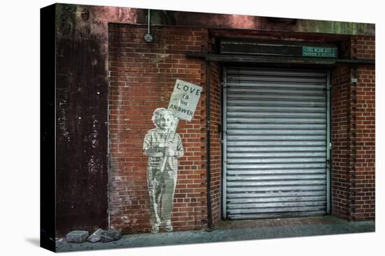 Albert Einstein "Love Is the Answer" NYC Wall Scene-null-Stretched Canvas