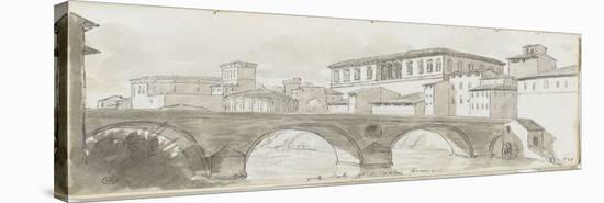 Album : vue du pont Sixte et du palais Farnèse-Pierre Henri de Valenciennes-Premier Image Canvas