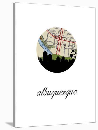 Albuquerque Map Skyline-Paperfinch 0-Stretched Canvas
