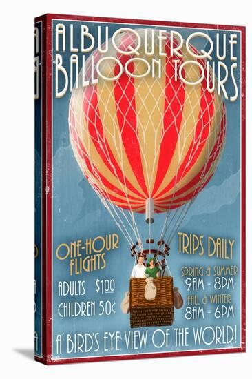 Albuquerque, New Mexico - Hot Air Balloon Tours - Vintage Sign-Lantern Press-Stretched Canvas