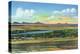 Albuquerque, New Mexico, View of the Rio Grande and Volcanoes from Air Base-Lantern Press-Stretched Canvas