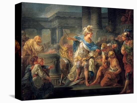 Alexander Cuts the Gordian Knot, Late 18th/Early 19th Century-Jean Simon Berthelemy-Premier Image Canvas