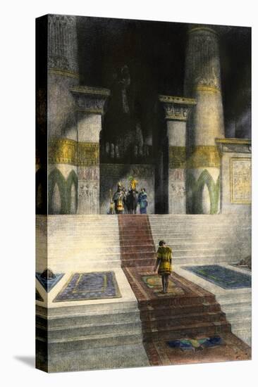 Alexander the Great at the Temple of Apis in Memphis, Ancient Egypt-null-Premier Image Canvas