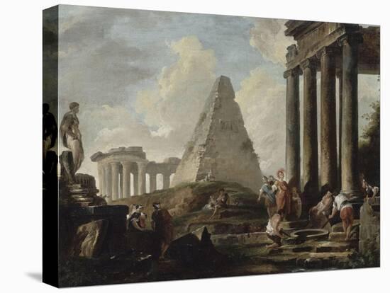 Alexandre le Grand devant le tombeau d'Achille-Hubert Robert-Premier Image Canvas