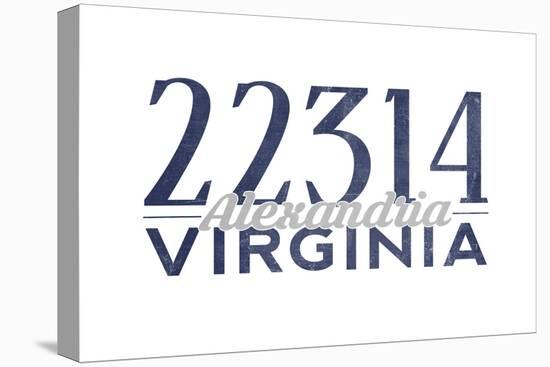 Alexandria, Virginia - 22314 Zip Code (Blue)-Lantern Press-Stretched Canvas