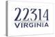Alexandria, Virginia - 22314 Zip Code (Blue)-Lantern Press-Stretched Canvas