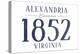 Alexandria, Virginia - Established Date (Blue)-Lantern Press-Stretched Canvas