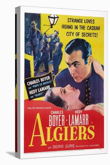 Algiers, from Left: Hedy Lamarr, Charles Boyer, 1938-null-Stretched Canvas