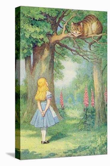 Alice and the Cheshire Cat, Illustration from Alice in Wonderland by Lewis Carroll-John Tenniel-Premier Image Canvas