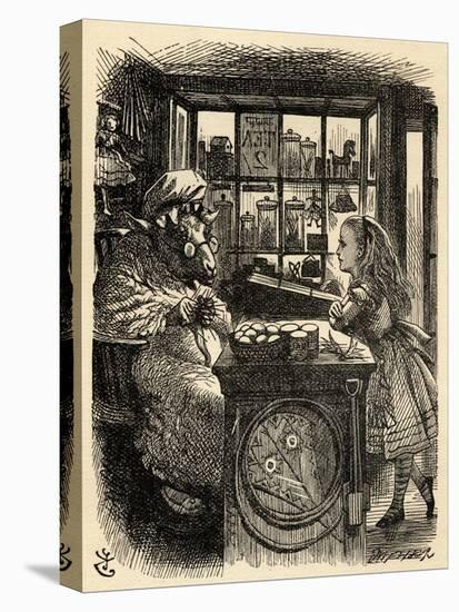 Alice and the Knitting Sheep, Illustration from 'Through the Looking Glass' by Lewis Carroll…-John Tenniel-Premier Image Canvas