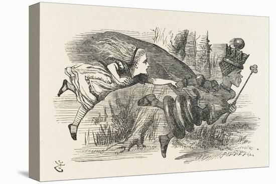 Alice and the Red Queen Fly Hand-In-Hand-John Tenniel-Premier Image Canvas