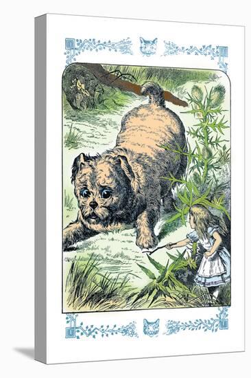Alice in Wonderland: Alice and the Enormous Puppy-John Tenniel-Stretched Canvas
