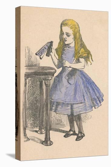 'Alice looking at the bottle with the sign 'drink me''', 1889-John Tenniel-Premier Image Canvas