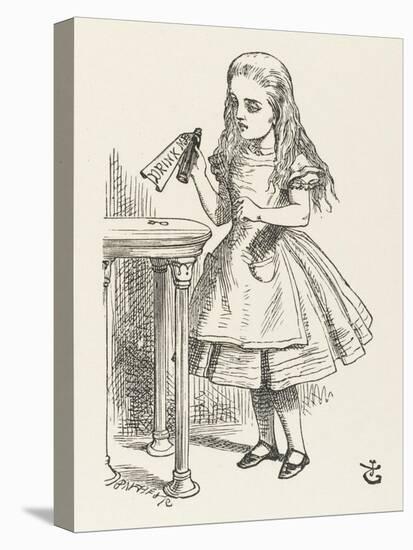 Alice Shrinks and Stretches Alice Finds the Bottle Labelled Drink Me-John Tenniel-Premier Image Canvas