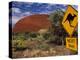Alice Springs, Traffic Sign Beside Road Through Outback, Red Rocks of Olgas Behind, Australia-Amar Grover-Premier Image Canvas