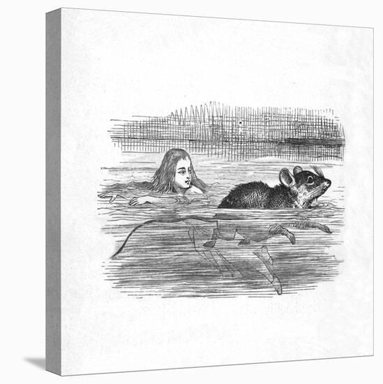 'Alice swimming with a mouse in a pool', 1889-John Tenniel-Premier Image Canvas