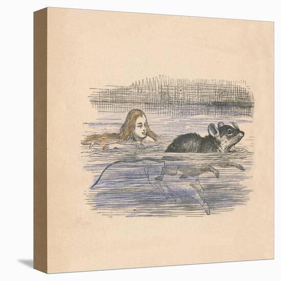 Alice swimming with a mouse in a pool', 1889-John Tenniel-Premier Image Canvas