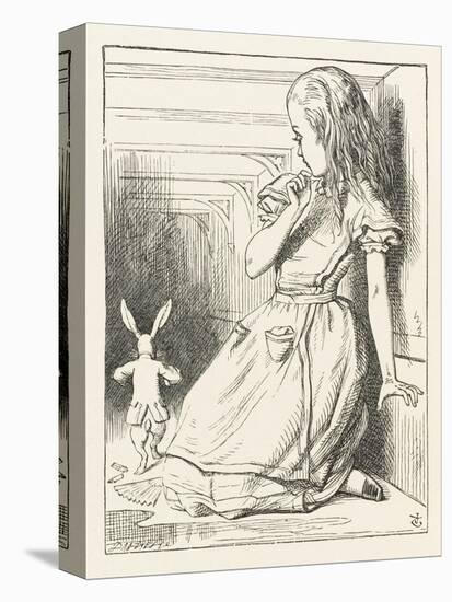 Alice Watches the White Rabbit Disappear Down the Hallway-John Tenniel-Premier Image Canvas