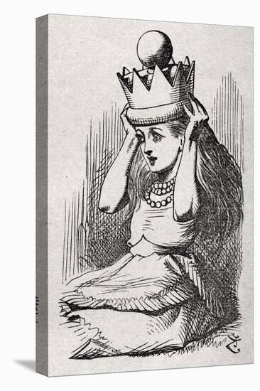 Alice with Queen's Crown-John Tenniel-Premier Image Canvas