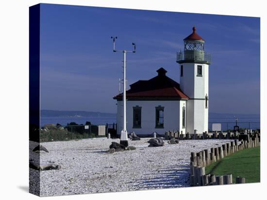 Alki Point Lighthouse on Elliot Bay, Seattle, Washington, USA-null-Premier Image Canvas