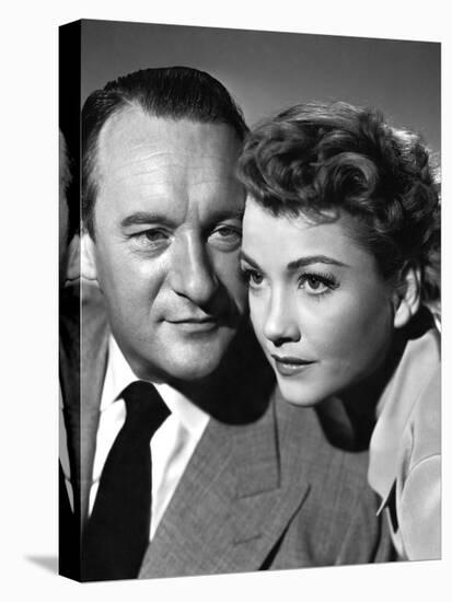 ALL ABOUT EVE, 1950 DIRECTED JOSEPH L. MANKIEWICZ with George Sanders / Anne Baxter (b/w photo)-null-Stretched Canvas